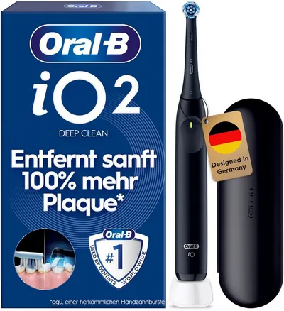 Oral-B Elektrische Zahnbürste iO Series 2, Aufsteckbürsten: 1 St., für die ultimative Reinigung, Reise-Etui
