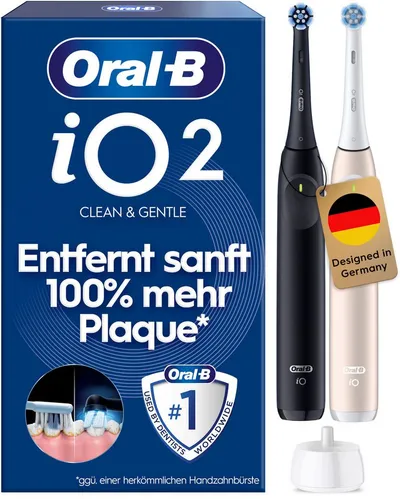 Oral-B Elektrische Zahnbürste iO Series 2, Aufsteckbürsten: 2 St., für die sanfte Reinigung, mit 2. Handstück
