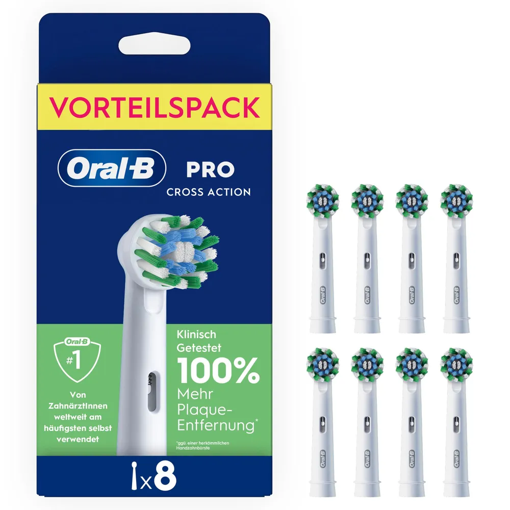 Pro CrossAction Weiß 8 Stück Aufsteckbürsten
