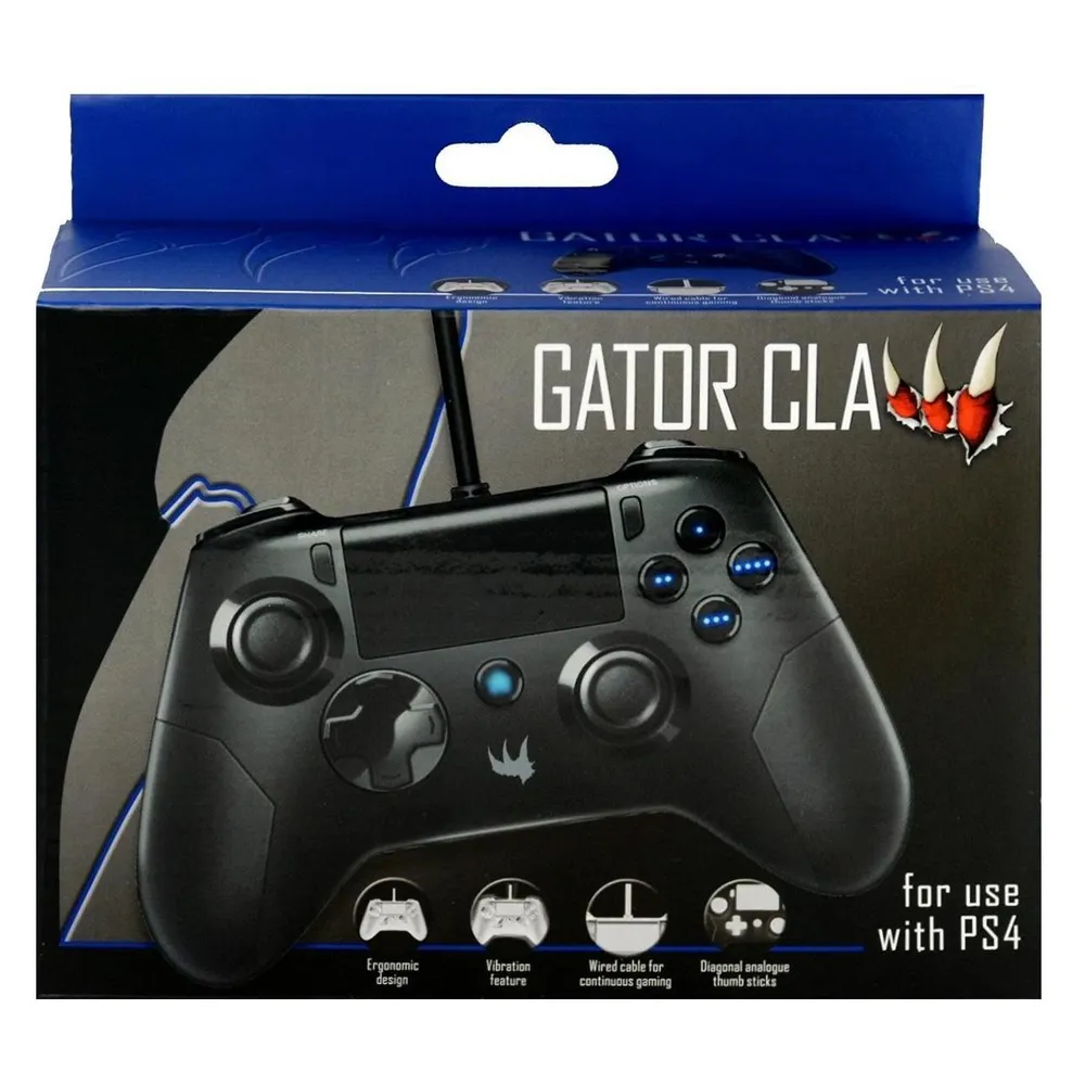 ORB Gator Claw Wired Controller for Playstation 4 - Black ()