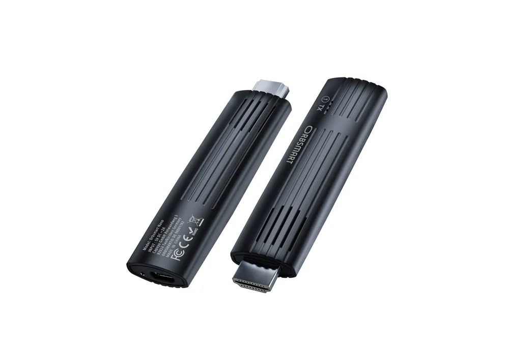 Orbsmart Nano Wireless HDMI Sender & Empfänger Set für TV, Beamer, PC & Laptop HDMI-Adapter HDMI zu HDMI, Transmitter, 1080p Full HD, 30m Reichweite, Plug & Play