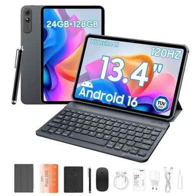 Tablet OSCAL Pad 200 4G LTE 13,4" 24GB 128GB Grau mit Tastatur