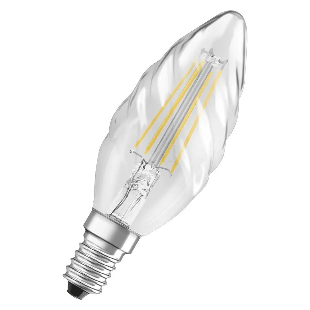 LED-Lampe "Retrofit Classic B", Kerzen gedreht, 4W, E14, Warmweiß, klar (00215274)