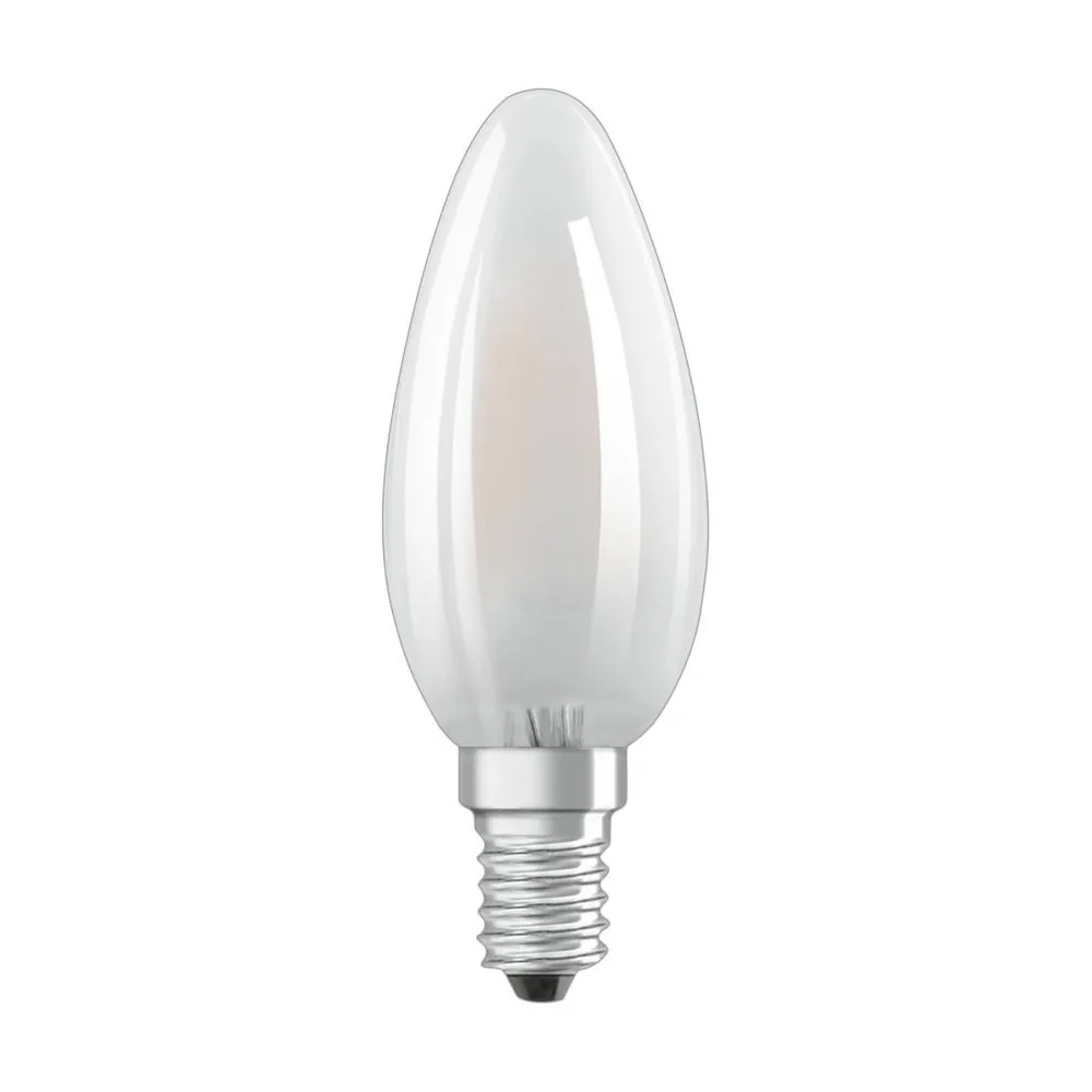 LED-Lampe "Retrofit", Kerze, 4W ersetzt 40W, E14, Warmweiß, matt, 2 Stück (00217797)