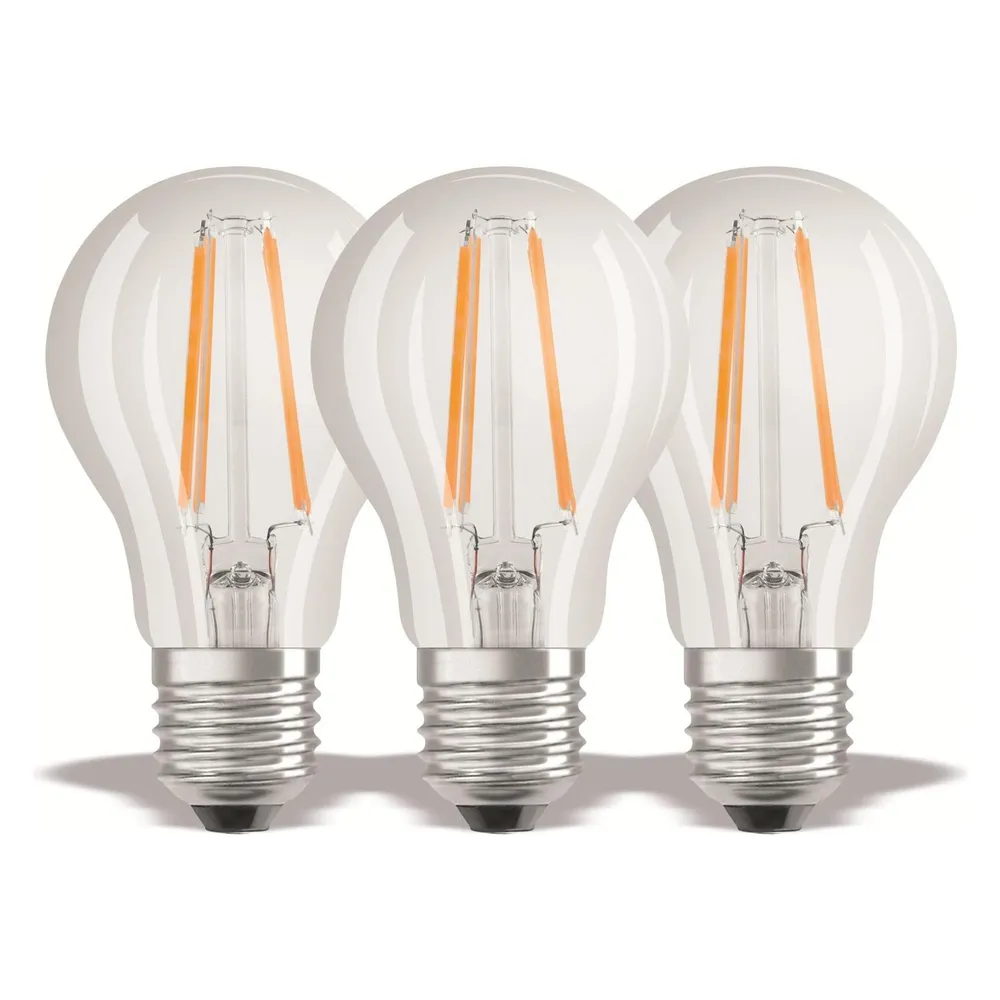 OSRAM 3er-Set LED PROMO 7-W-Filament-LED-Lampe E27, neutralweiß, klar
