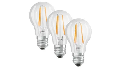 OSRAM 3er-Set LED PROMO 7-W-Filament-LED-Lampe E27, neutralweiß, klar