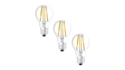 Osram LED Base Classic A 100 Filament, 11 W, 1521 lm, E27, kaltweiß, klar, 3er Pack