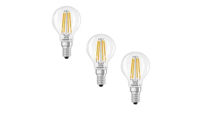 Osram LED Base Classic P 60 Filament, 5,5 W, 806 lm, E14, warmweiß, klar, 3er Pack