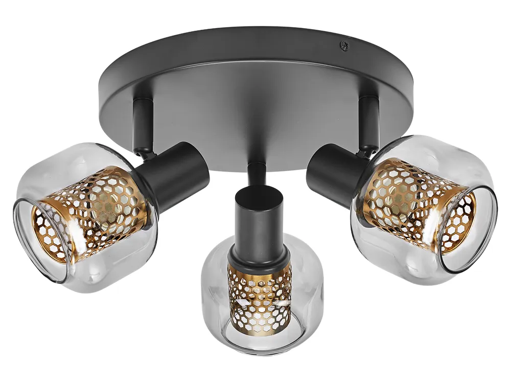 OSRAM Deckenanbau-Leuchte, E14, 8,4 W, 2700 K, 750 lm, IP 20, goldenes Wabengitter, dimmbar
