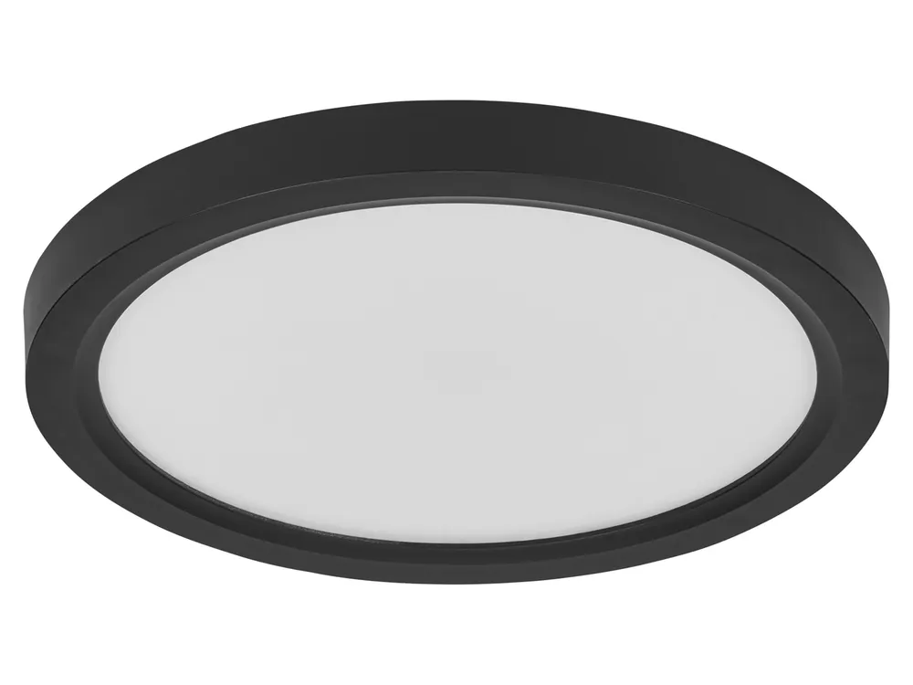 OSRAM LED-Deckenleuchte, 16W, 3000K, 1200lm, warmweiß, IP20, dimmbar, schwarz, Ø19,5 cm