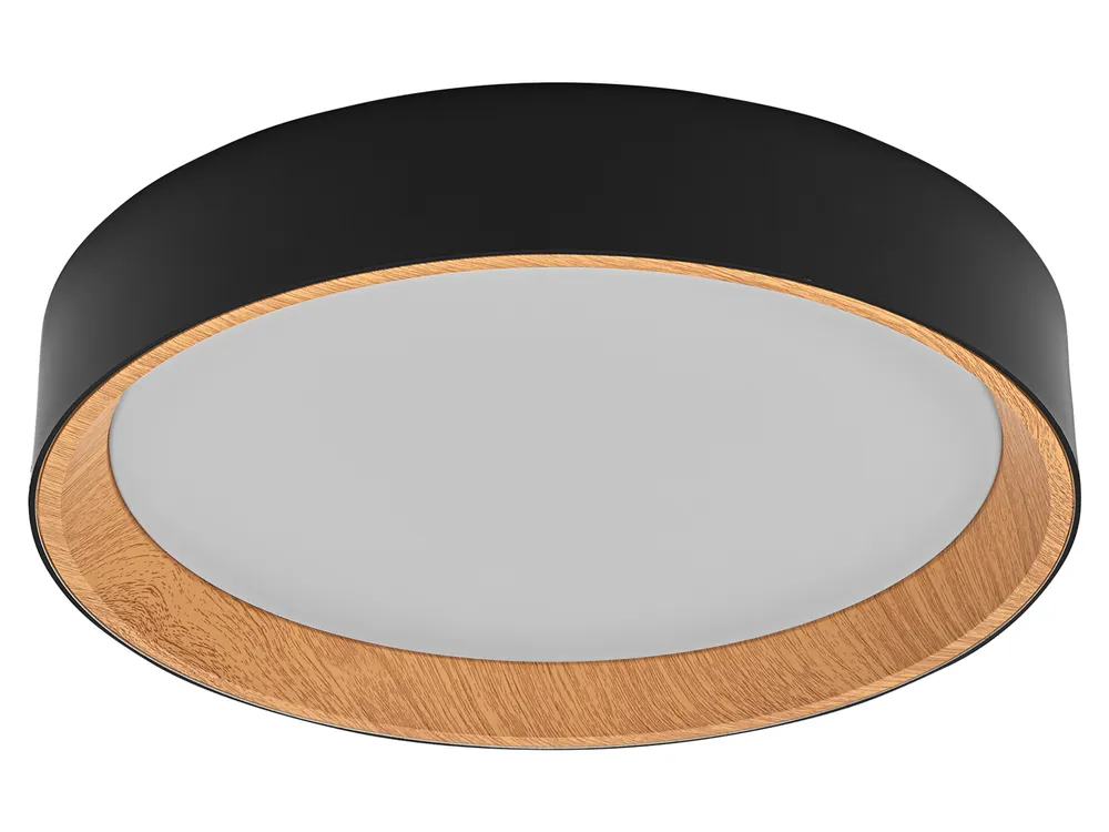 OSRAM LED-Deckenleuchte, 24W, 3000K, 1450lm, warmweiß, IP20, dimmbar, schwarz, Ø39 cm