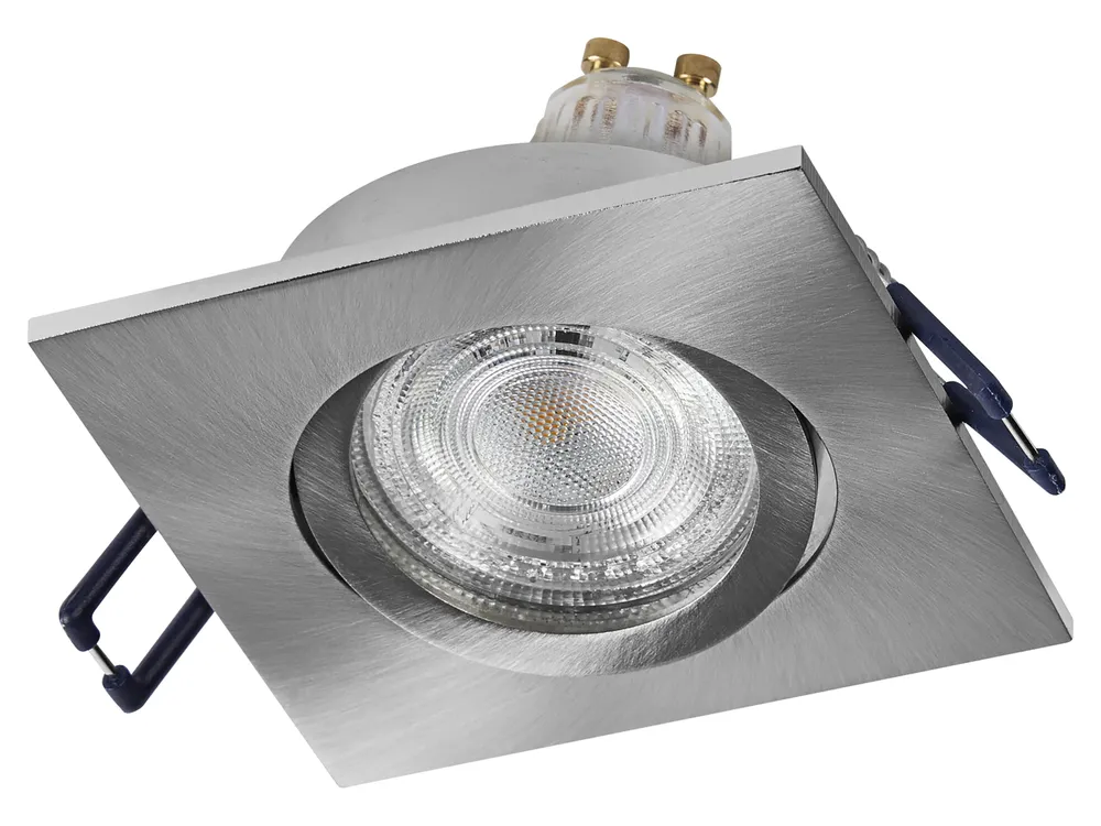 OSRAM LED-Einbauleuchte, GU10, 4,5W, 2700K, 400lm, warmweiß, IP20, Satin-Nickel, 3er Set