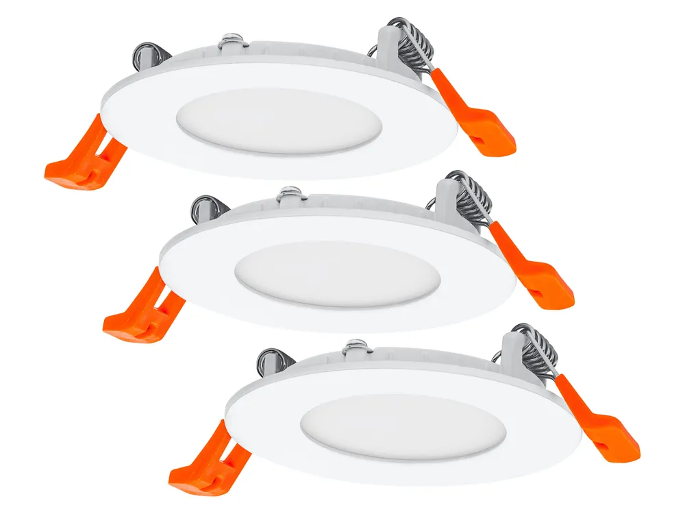 OSRAM LED-Einbauleuchte, ultra slim, 4,5W, 720 lm, 3000K, IP20, warmweiß, Ø 85 mm, 3 Stück