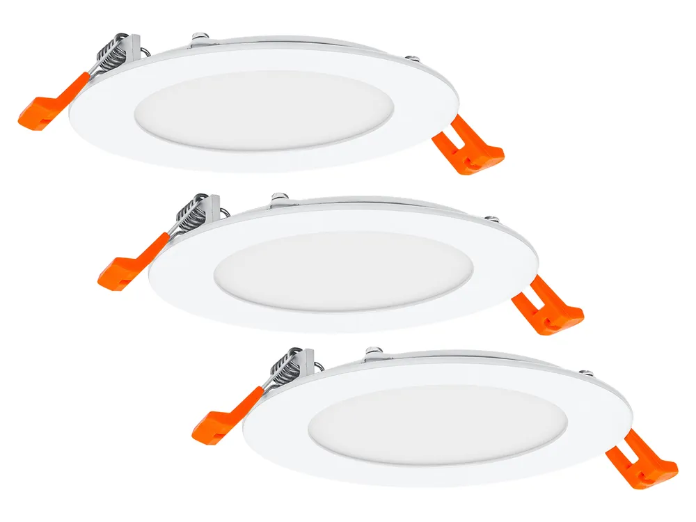 OSRAM LED-Einbauleuchte ultra slim, 8W, 550lm, 3000K, IP20, warmweiß, Ø 120 mm, 3 Stück