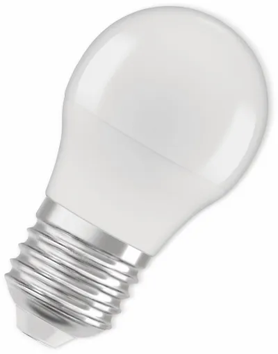 OSRAM LED-Lampe, E27, 4,9 W, 470 lm, 2700 K, P45 Matt, Ø 45 mm