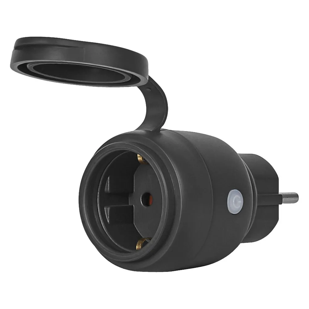 OSRAM Smart Zigbee Compact Outdoor Plug - Smarter Zwischenstecker - Schwarz