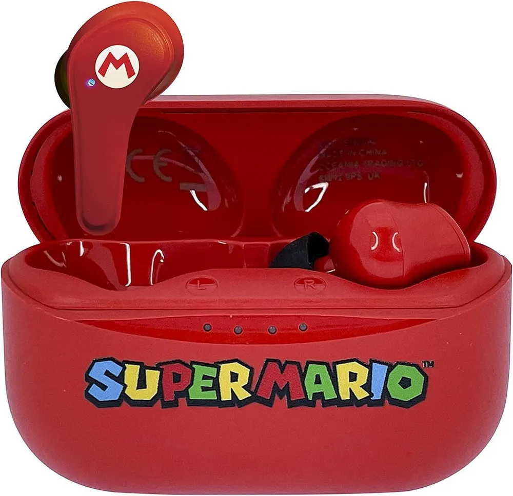OTL Super Mario in-Ear Kopfhörer mit Ladebox Bluetooth-Kopfhörer (Bluetooth, kinderfreundliche Lautstärkebegrenzung)