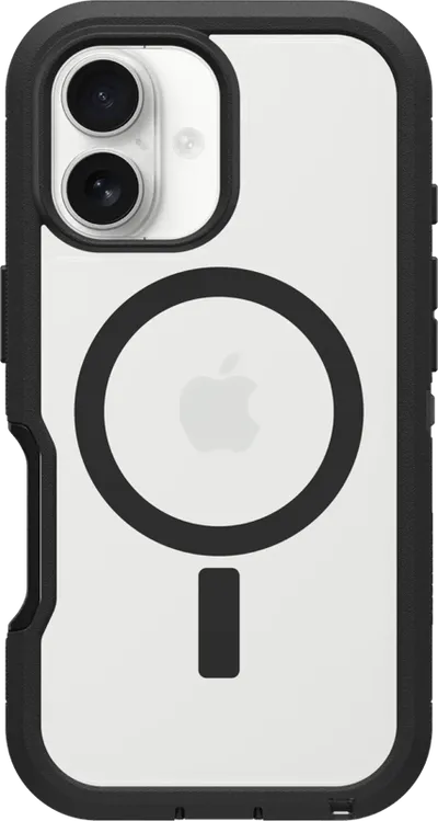Otterbox Defender XT iPhone 16 Backcover mit MagSafe Magnet Transparent mit schwarzem Rand