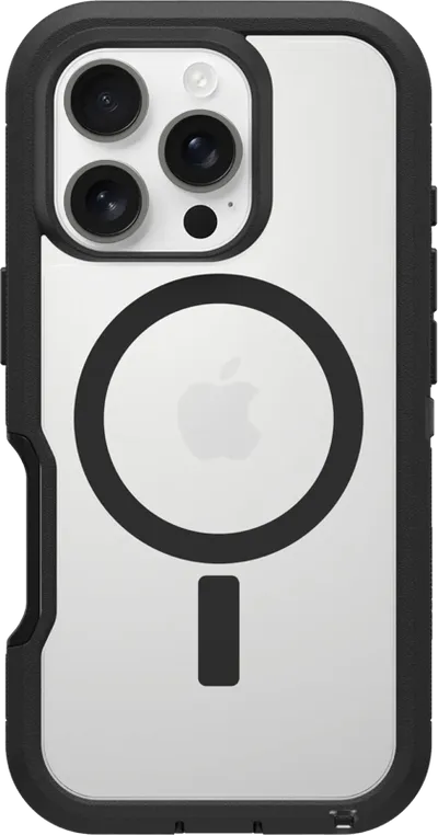 Otterbox Defender XT iPhone 16 Pro Backcover mit MagSafe Magnet Transparent mit schwarzem Rand