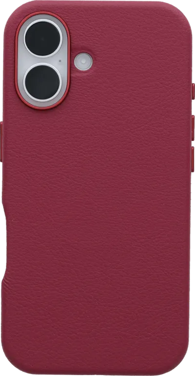 Otterbox Symmetry Apple iPhone 16 Backcover mit MagSafe Magnet Leder Rot