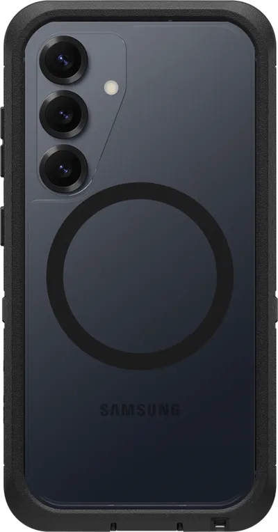 OtterBox Defender Samsung Galaxy S25 Backcover mit Magnet Transparent mit schwarzem Rand