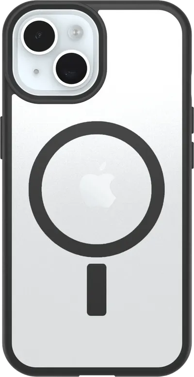 Otterbox React iPhone 15, 14 und 13 Backcover mit MagSafe Magnet Transparent mit schwarzem Rand