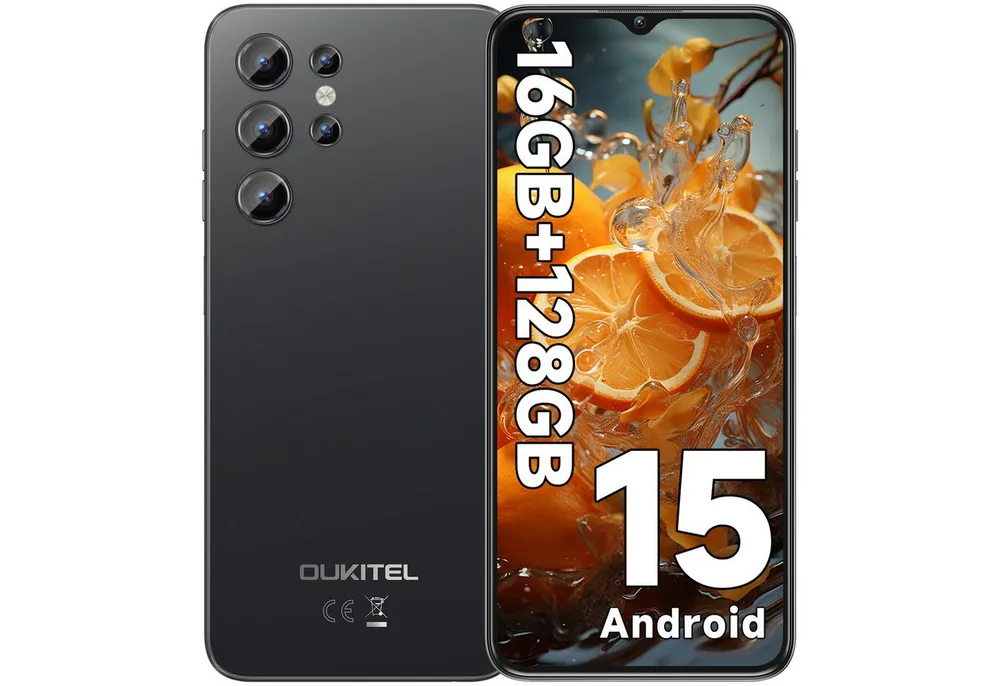 OUKITEL C1 Android 15 Smartphone (16,56 cm/6.52 Zoll, 128 GB Speicherplatz, 13 MP Kamera, 5150 mAh Akku, Dual SIM 4G, OTG, GPS)