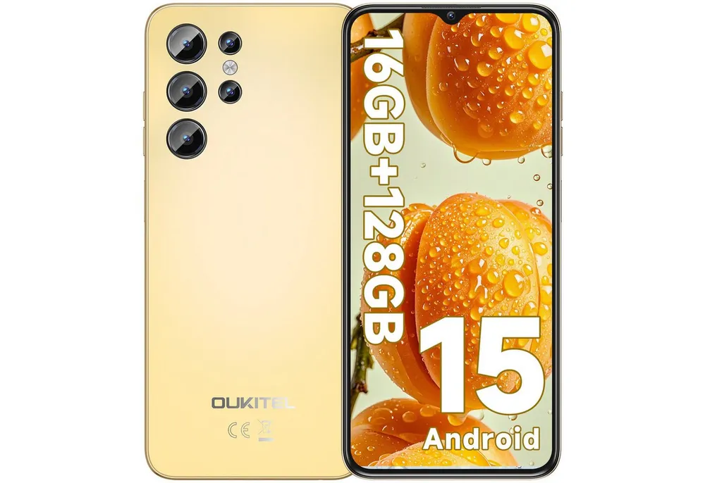 OUKITEL C1 Android 15 Smartphone (16,56 cm/6.52 Zoll, 128 GB Speicherplatz, 13 MP Kamera, 5150 mAh Akku, Dual SIM 4G, OTG, GPS)