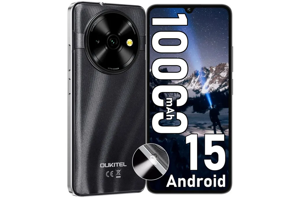 OUKITEL C59 Android 15 Smartphone (17,48 cm/6.88 Zoll, 128 GB Speicherplatz, 13 MP Kamera, 10000mAh, 16GB RAM 128GB ROM, 6,88 Zoll HD+, GPS, 4G Dual SIM)