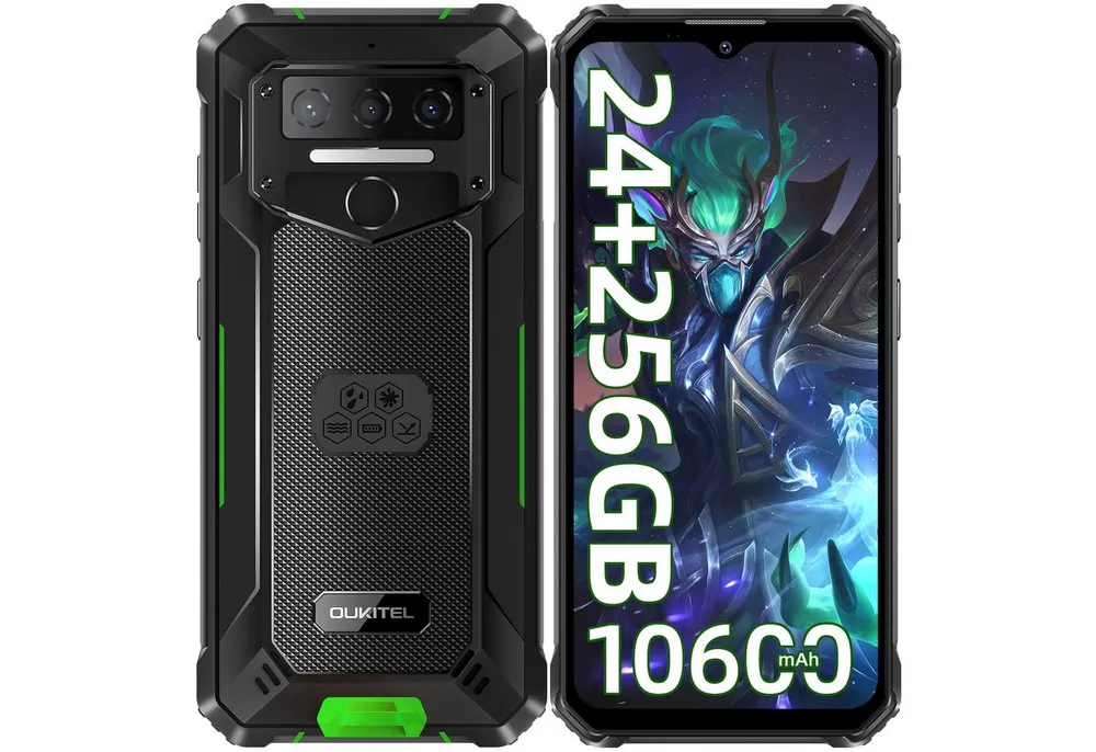 OUKITEL WP23 Plus 16GB RAM+128GB ROM oder 256GB ROM/TF 1TB, 4G Outdoor Smartphone (16,56 cm/6.52 Zoll, 256 GB Speicherplatz, 13 MP Kamera, 10600mAh, 6,52'' Display, IP68/IP69K, Dual SIM 4G, NFC, GPS)