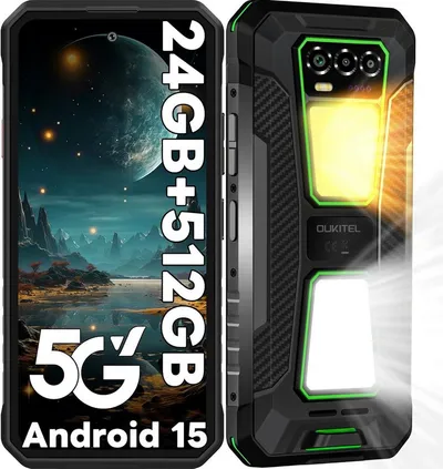 OUKITEL WP58 Pro 5G Android 15 Outdoor Smartphone (17,02 cm/6.7 Zoll, 512 GB Speicherplatz, 64 MP Kamera, 6.7'' Display, 10000mAh Akku, 24GB+512GB, IP68/IP69K, NFC, OTG, GPS)