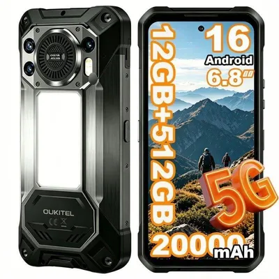 Oukitel WP61 5G 12GB 6.8" 512GB Schwarz 20.000 mAh Akku
