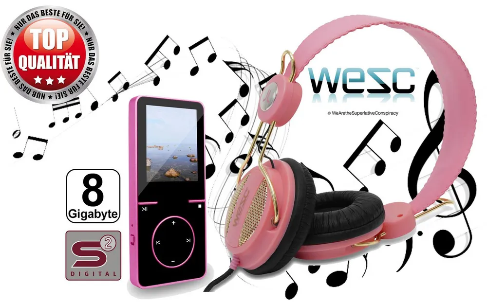 OUTMARK Digital MP3 Player Kopfhörer Set. Musik im Miniformat für Laufsport MP3-Player (8 GB)