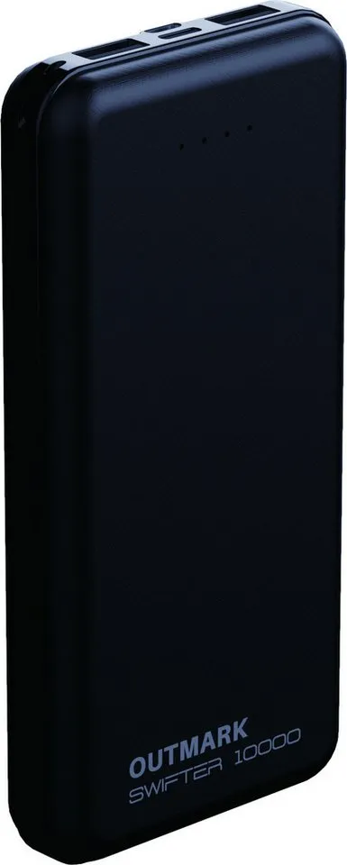 OUTMARK SWIFTER 10.000 2x USB-A Ausgang, 1x USB-C zum Laden der Powerbank 10000 mAh, Fast Charge 2 x 2,4A