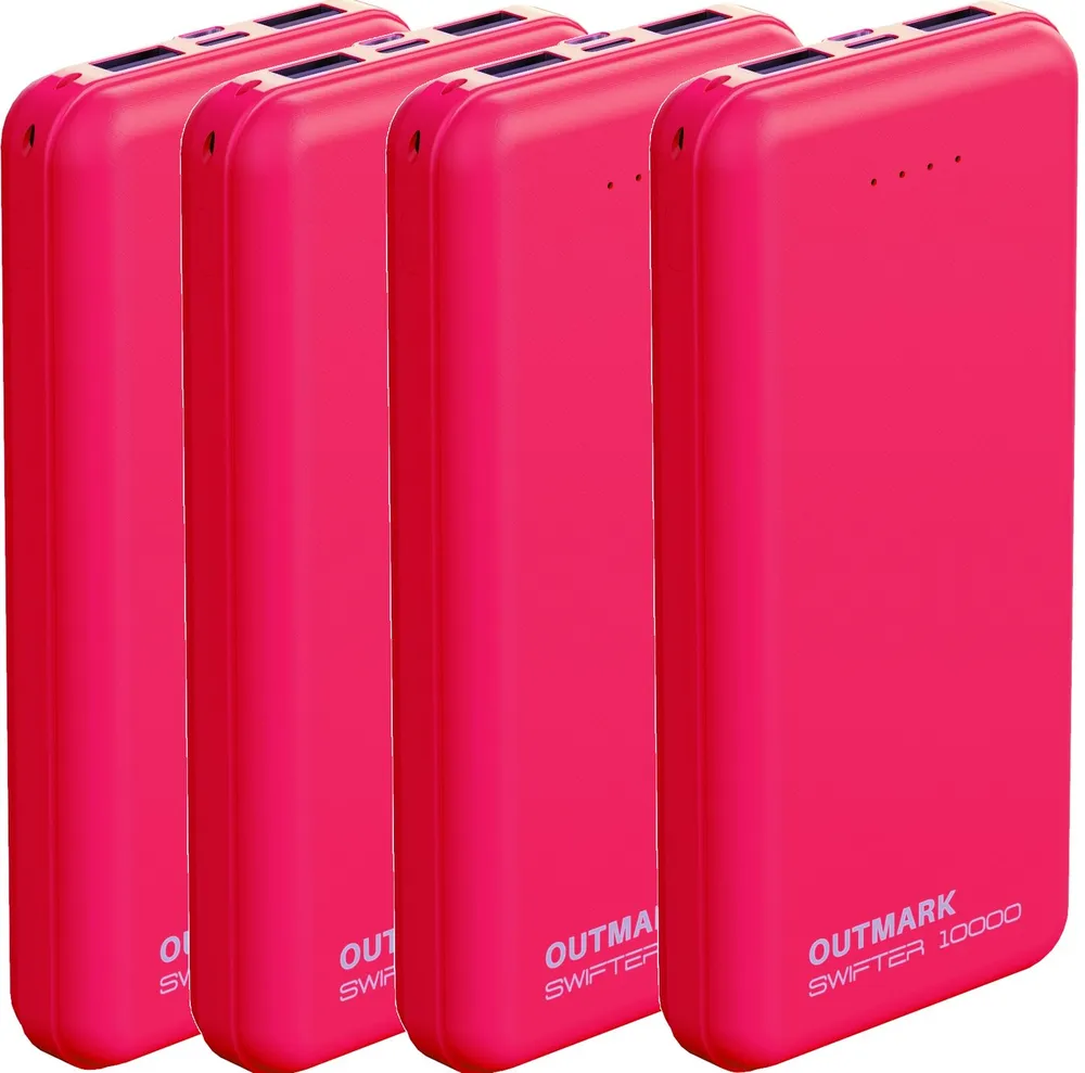 OUTMARK SWIFTER 10.000 2x USB-A Ausgang, 1x USB-C zum Laden der Powerbank 10000 mAh, Fast Charge 2 x 2,4A