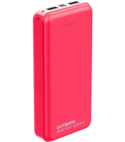 OUTMARK SWIFTER 20.000mah, 2x USB-A Ausgang, 1x USB-C Ladeeingang Akku Powerbank 20000 mAh, Fast Charge 2 x 2,4A