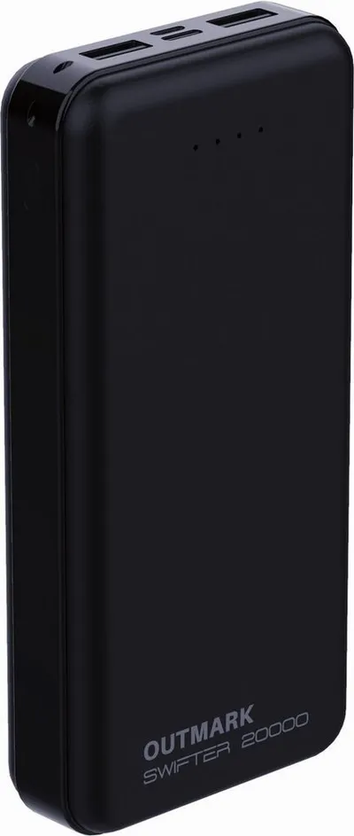 OUTMARK SWIFTER 20.000mah, 2x USB-A Ausgang, 1x USB-C Ladeeingang Akku Powerbank 20000 mAh, Fast Charge 2 x 2,4A