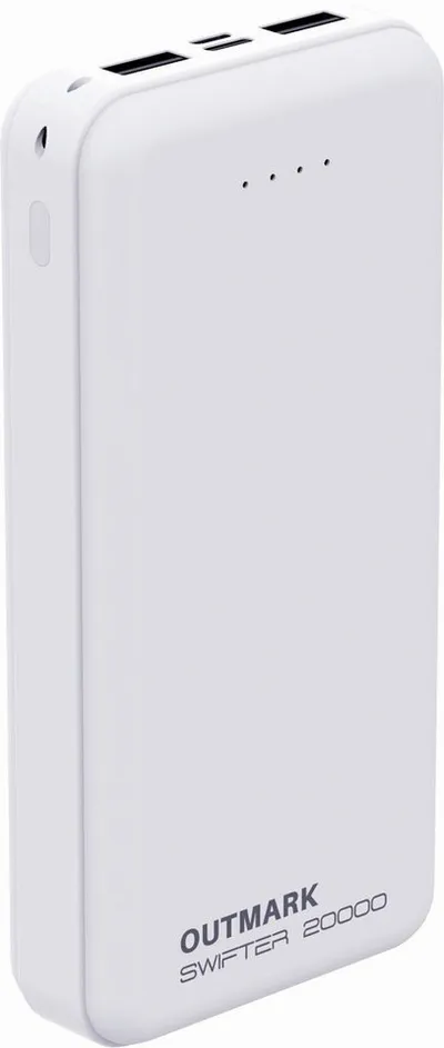 OUTMARK SWIFTER 20.000mah, 2x USB-A Ausgang, 1x USB-C Ladeeingang Akku Powerbank 20000 mAh, Fast Charge 2 x 2,4A