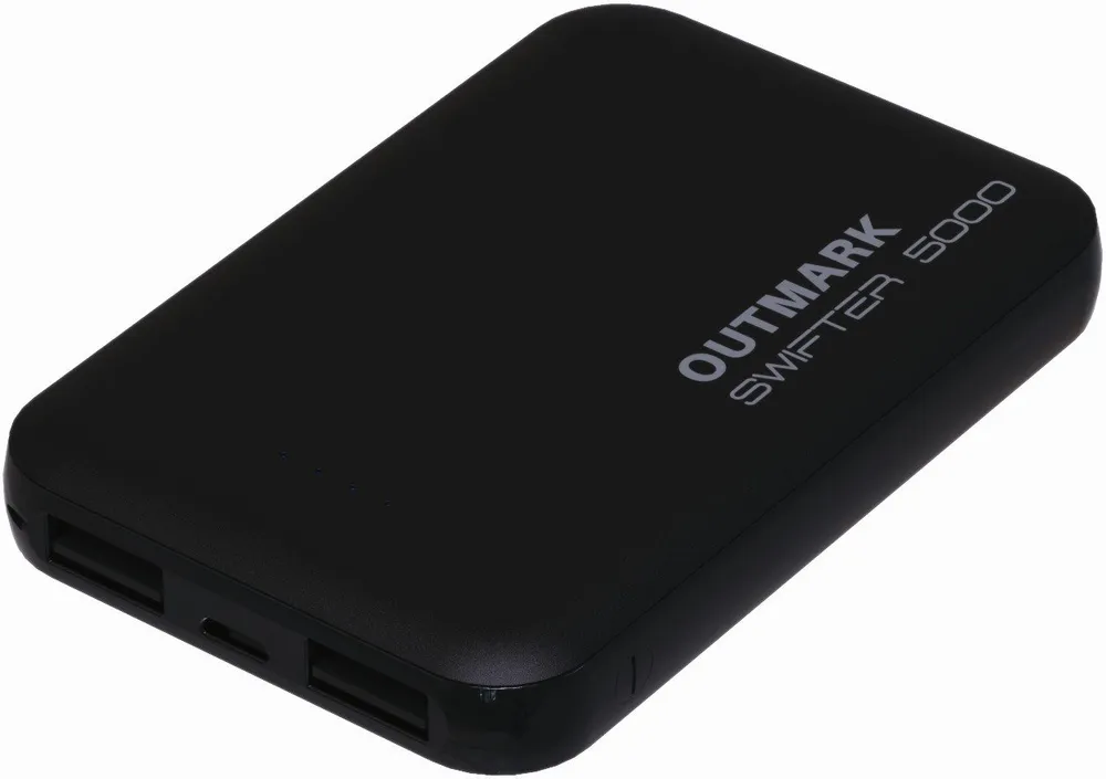 OUTMARK SWIFTER 5.000, 2x USB-A Ausgang, 1x USB-C Eingang zum Laden der Powerbank 5000 mAh, Fast Charge 2 x 2,4A