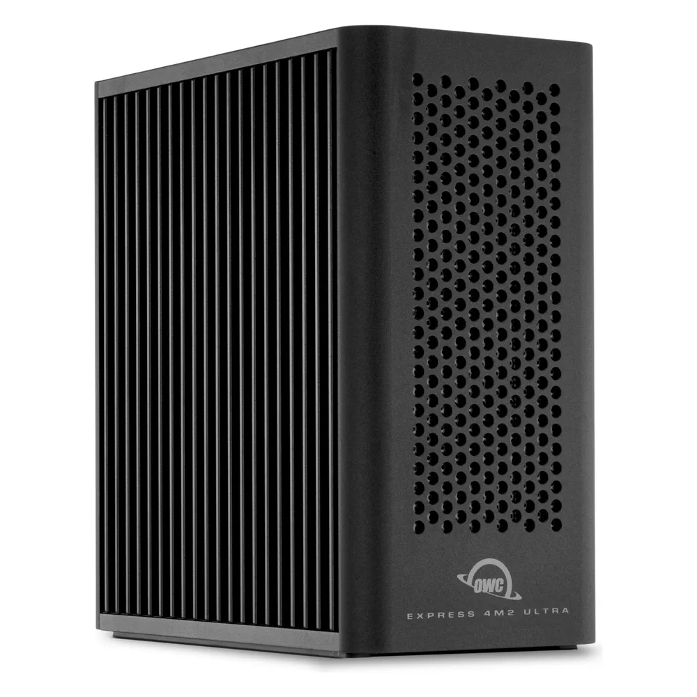 Caja PC OWC Express 4M2 Ultra M.2 Schwarz mit Thunderbolt 5 und 4 Einschüben