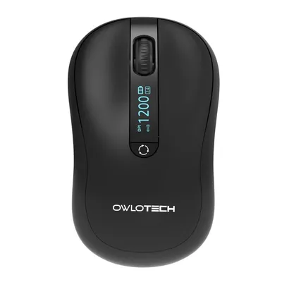 Owlotech M120 Maus mit schwarzem Display, Schwarz