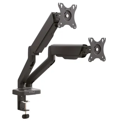 Owlotech USB-Hub-Halterung für 2 Monitore 17-32 Zoll, VESA 75x75/100x100, max. Tragkraft 9 kg, Schwarz