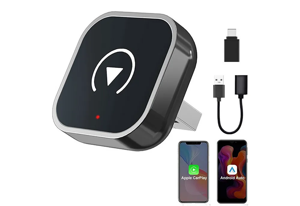 OYLCDI 4-in-1 Wireless CarPlay und Android Auto Adapter, Adapter zu Kompatibel, USB Typ A