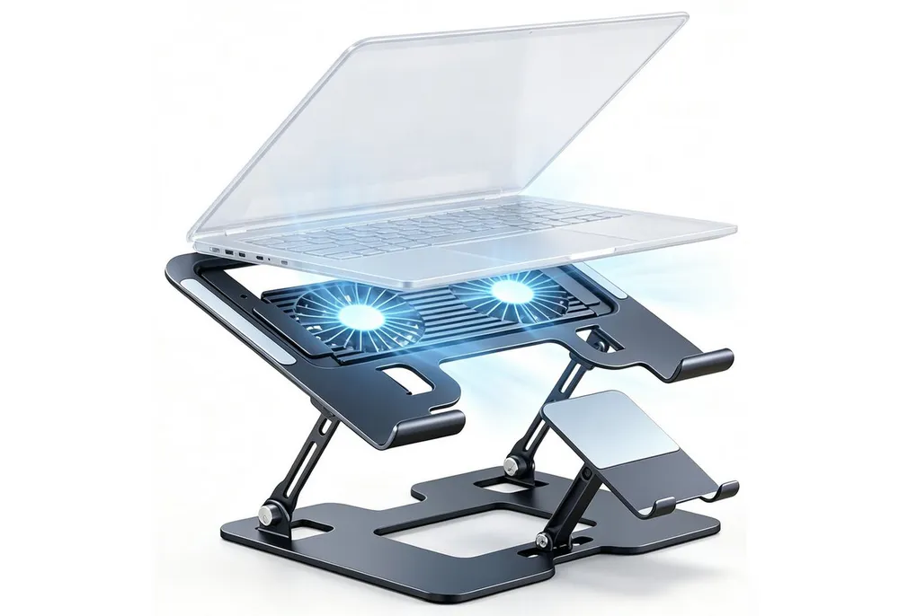 OYLCDI Notebook-Kühler Höhenverstellbarer Laptopständer mit 2 Kühlventilatoren, belüfteter Laptopaufsatz für bis 17 Zoll Laptops