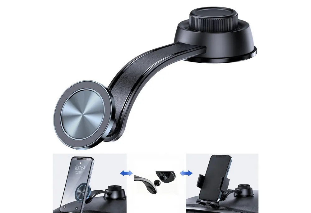 OYLCDI Smartphone-Halterung 2 in1 Magnetische Handyhalterung Auto,MagSafe-kompatibel, (Magnet & Klemmhalterung, Memory-Metall Schwanenhals, Vibrationsfrei,1,8 kg Haltekraft)