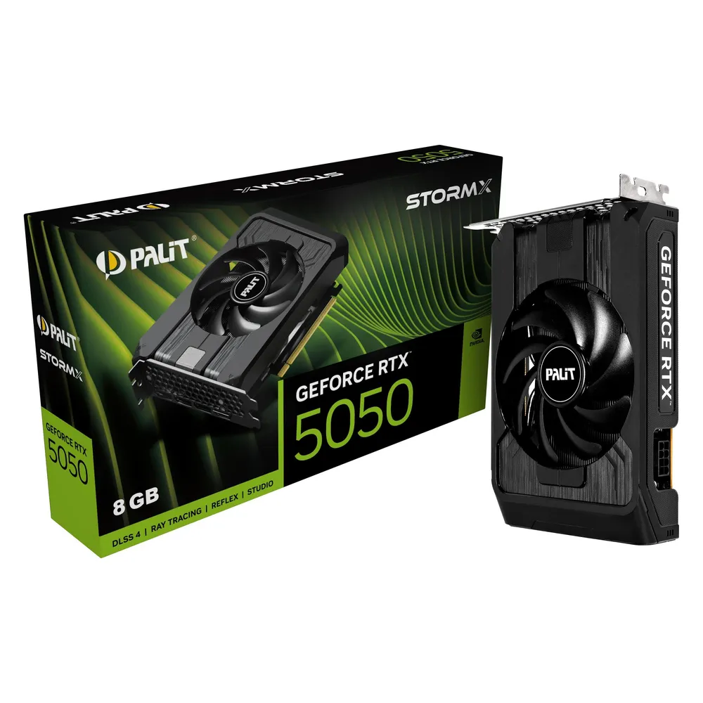 Tarjeta Gráfica Palit GeForce RTX 5050 StormX 8GB GDDR6 Reflex 2 RTX AI DLSS4