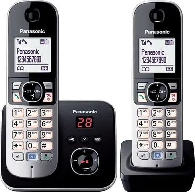 KX-TG6822GB Duo Schwarz Schnurloses Telefon
