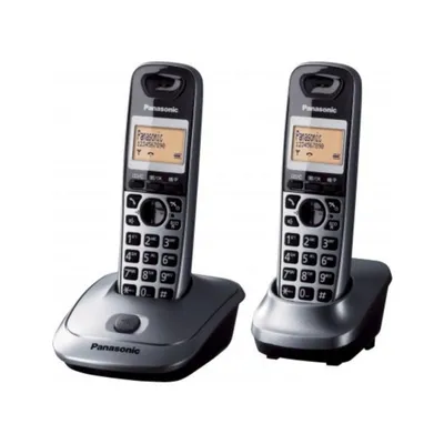 DECT-Telefon Panasonic KX-TG2512 Kabellos Grau 2 Endgeräte