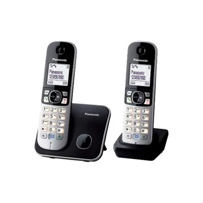 DECT-Telefon Panasonic KX-TG6812 Lautsprecher 120 Einträge Anruferkennung Schwarz/Silber