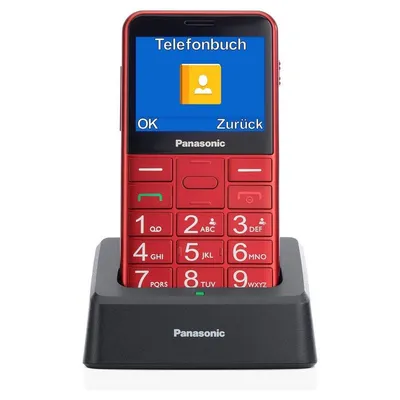 Panasonic KX-TU155 Mobiltelefon für Senioren, Rot